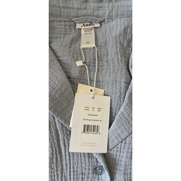 NWT Andie The Margarita Button-Up Size XL Mist Blue - Picture 5 of 7